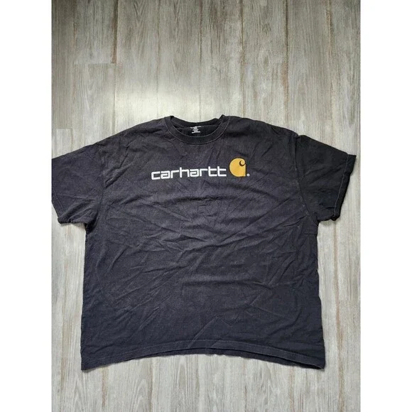 Carhartt Shirt Lot 2 Mens 4XL Black Logo Tee Green Pocket Henley Workwear - Picture 2 of 16